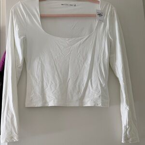 Abercrombie & Fitch Cream Long Sleeve Top